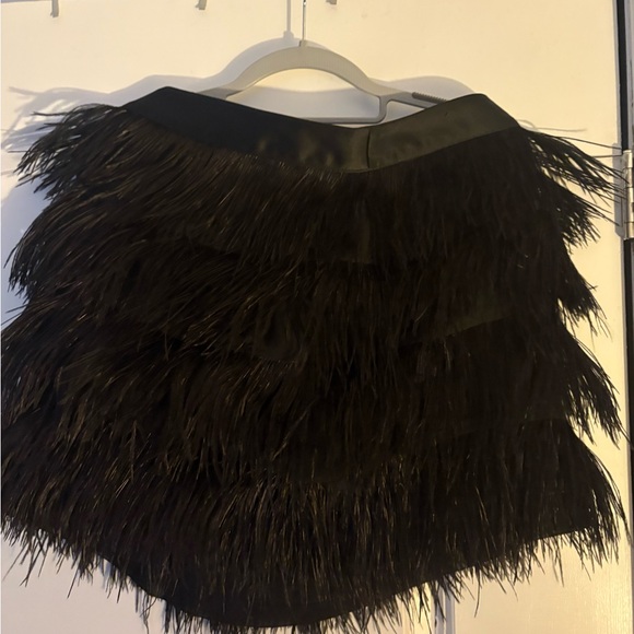 Express Dresses & Skirts - Express Black Feathered Skirt New